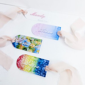 定制升华空白亚克力婚礼场所卡片带孔 | 个性化派对名称标签 - Product Image 4