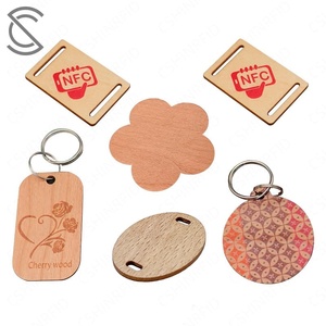 Portachiavi in Legno Programmabile Sostenibile con Logo Inciso, Mini Tag RFID NFC 13.56mhz 12.5khz per Controllo Accessi e Tessere Associative - Product Image 1