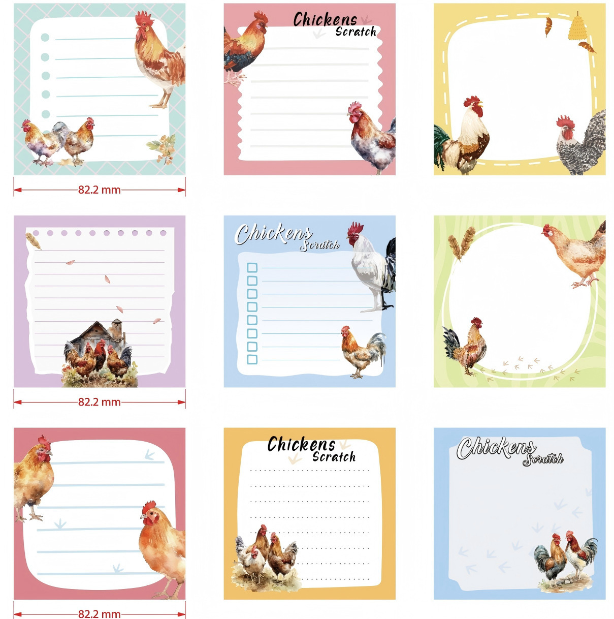 Un set di 9 libri - set di 9 libri a tema pollo