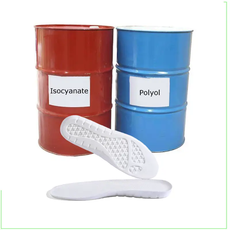 Isocyanate y poliol, dos componentes, espuma de poliuretano PU, materia crudo utilizada en zapatos deportivos