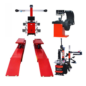 Set alineacion 3 D máquina de alineación de ruedas equilibrador máquina cambiadora de neumáticos y combo de elevador de automóviles - Product Image 1