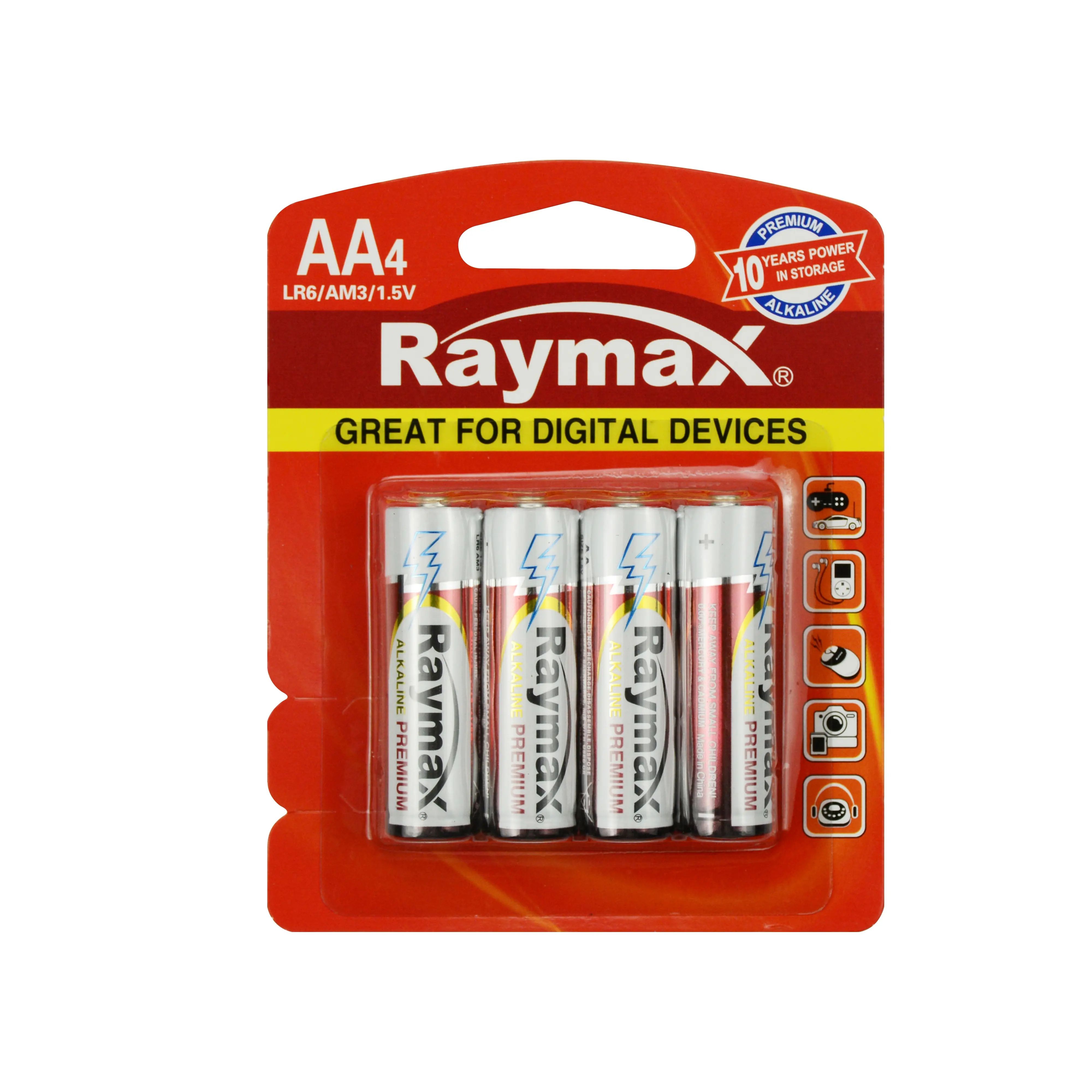 Raymax Super rendimiento venta al por mayor del oem Etiqueta Privada LR6 am3 1,5 v 2800mAh aa súper alcalina de la batería