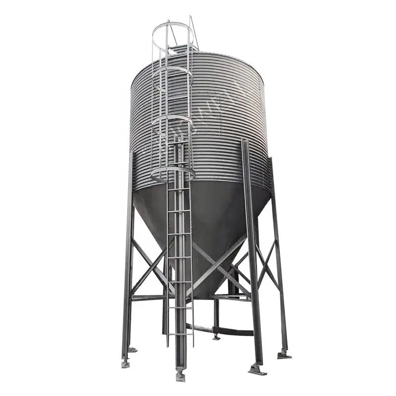 Poultry Farm Fodder Storage Silo With Different Capacity galvanized sheet material feed tower product poultry silo bin product