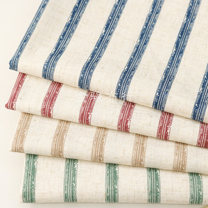 New Classic Wide Stripe Printed <strong>Linen</strong> Cotton <strong>Fabric</strong> Vintage <strong>Linen</strong> Cotton Blend Shirt <strong>Fabric</strong> Wholesale - Product Image 1