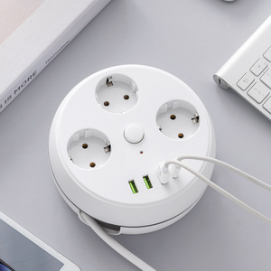 Placa de enchufe de extensión USB multifunción estándar europeo toma de corriente de cable retráctil multiorificio con enchufe USB y tipo C - Product Image 2