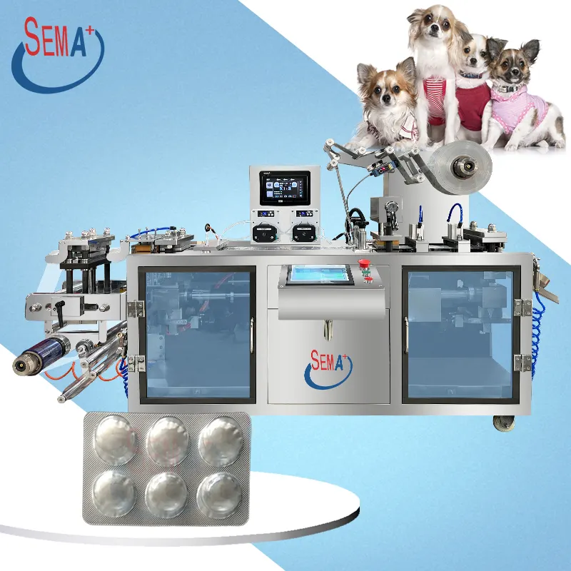 Automatic thermoforming liquid bubble blister packaging machine for cat and dog products