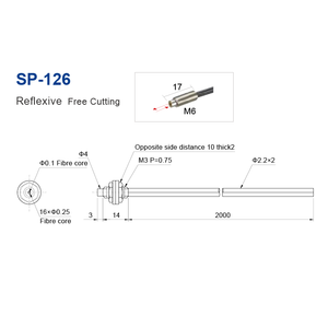 M4 Threaded Mount <strong>Diffuse</strong> Reflex <strong>Reflective</strong> Fiber Optic <strong>Sensor</strong> Units Fibre Fiber Cable Optical <strong>Sensor</strong> Probe For FU-25 - Product Image 4