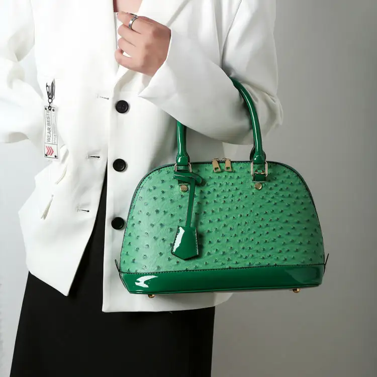 Bolsa para mulheres, conjunto de bolsas femininas com estampa de avestruz, bolsa de mão em couro sintético de poliuretano