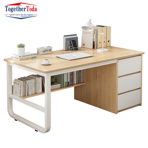 Oficina en casa moderno Simple de madera escritorio dormitorio hierro ordenador mesa con cajón pequeños espacios - Product Image 1