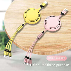 สายดาต้า3อิน1พับเก็บได้1.2ม. สายวันที่1 1-3วันสายโทรศัพท์มือถืออุปกรณ์เสริมสำหรับโทรศัพท์ USB - Product Image 6