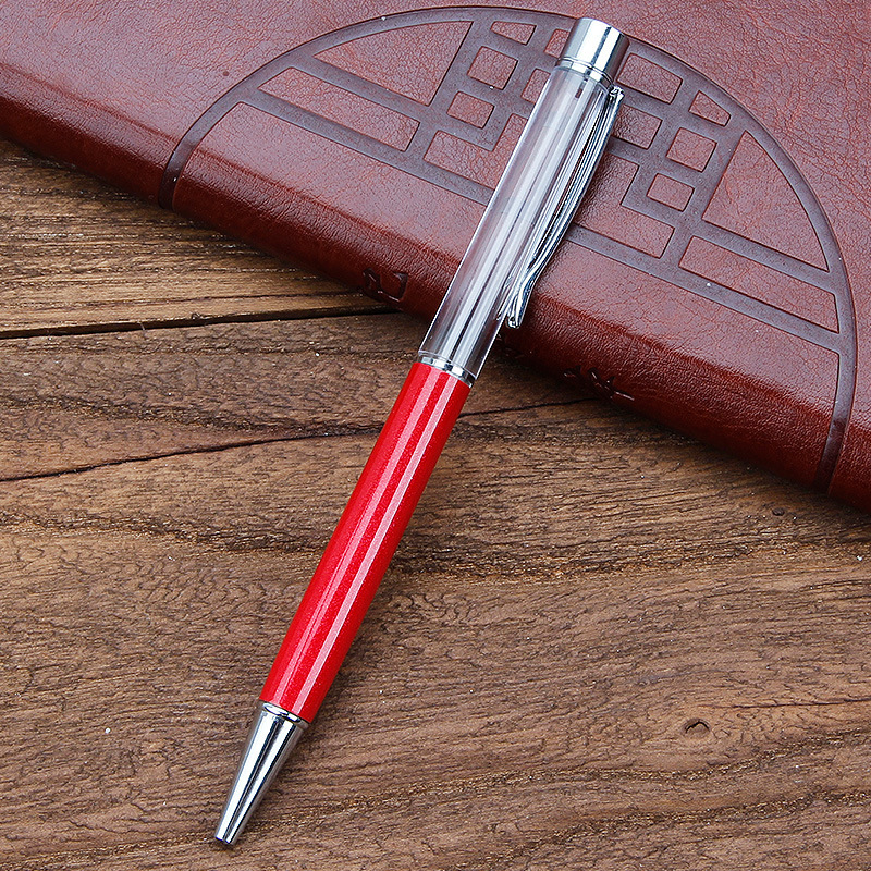 Rojo brillante con detalles plateados - Bolígrafo vacío 10