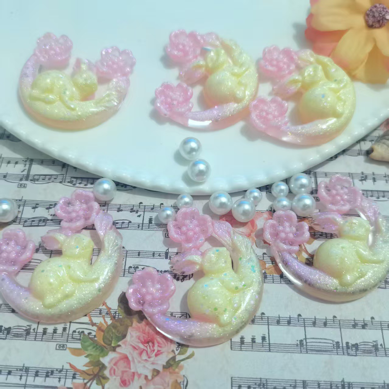 Pink beige yellow