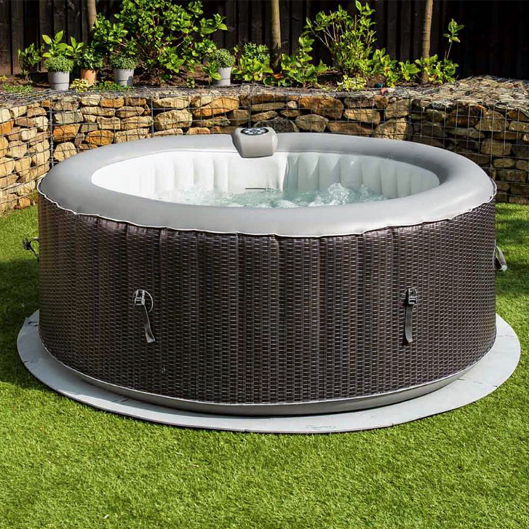 4 Person Outdoor Round Whirlpool Inflatable Hot Tub Protable นวด Bathtubs 0