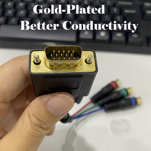 Adaptador VGA macho a 3 RCA VGA 15 pines macho a conector RCA