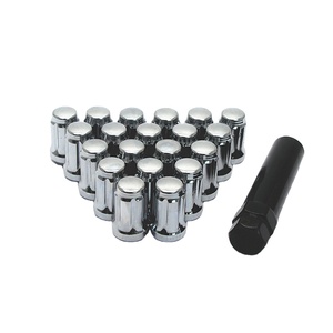 6 Bánh Xe Spline Nuts M12x1.5 Chrome Drive Lug Tuner Phong Cách Với Phím Đen Xanh Đỏ - Product Image 1