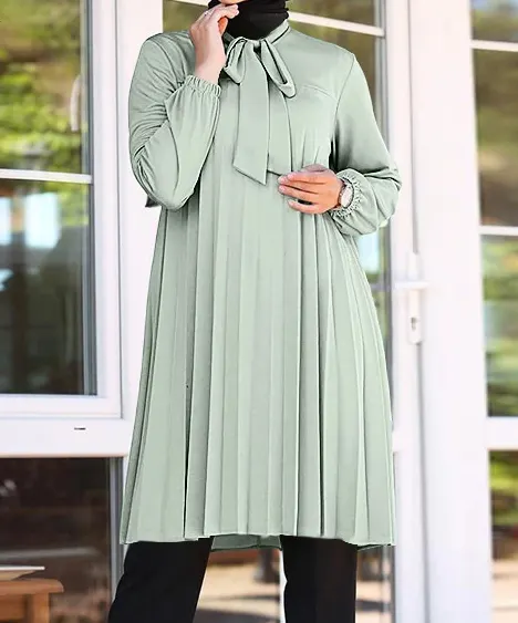 Blusa comprida para mulheres, camisa de chiffon com mangas longas plissada, sólida, estilo dubai, turquia, abaya, casual, feminina, para o verão