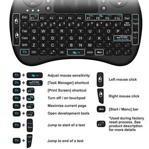 I8 Remote USB Backlit Multitouchpad 2.4G Mini Wireless <strong>Keyboard</strong> with Touchpad Backlight for Laptop/Smart TV - Product Image 2