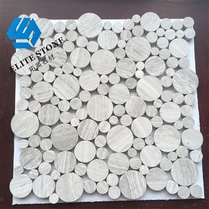 Thiết kế hiện đại bằng gỗ bằng đá cẩm thạch trắng ngẫu nhiên Mosaic Strip với lồng vào nhau gạch - Product Image 3