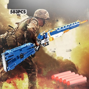 Cada C81002 MOC Mauser <span class=keywords><strong>M1</strong></span> keskin nişancı ile 5 yumuşak mermi silahlar modeli DIY yapı taşı tuğla askeri oyuncaklar silah