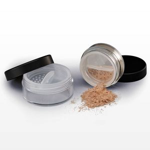 <span class=keywords><strong>San</strong></span> gevşek toz puf kavanoz ps yuvarlak toz konteyner 45ml (Buca 3) düşük profil gevşek toz kavanoz ile özel elek