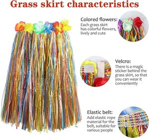 Nhảy múa nhiệt đới Hoa Dâm Bụt váy Halloween bãi biển bên trang phục 80 cm Hula cỏ Váy Cô Gái phụ nữ Hawaii bên - Product Image 3