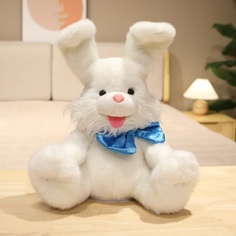 Blanco - Conejo que se esconde (peek-a-boo) - Modelo de batería inglés