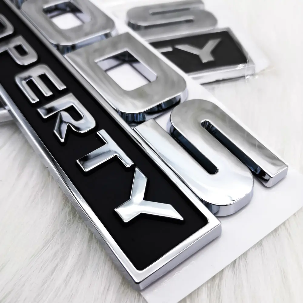 Letras cromadas autoadesivas para carro, adesivo 3d de logotipo personalizado para carro, cromado/emblemas