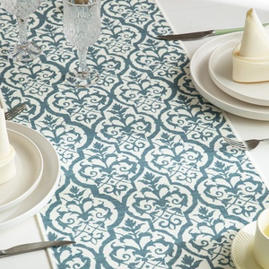 Tự Nhiên Mục Vụ Phong Cách Hoa Nhà Máy In Trang Trí Nội Thất Bảng <span class=keywords><strong>Runner</strong></span> Mô Hình Hiện Đại Bảng Bìa Với Fringe - Product Image 1