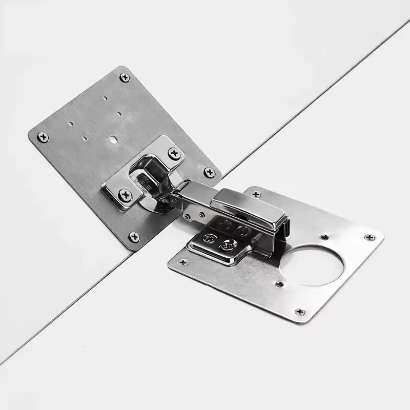 Placa de reparación de bisagra de armario de acero inoxidable, Hardware de puerta de muebles con tornillos, precio de fábrica