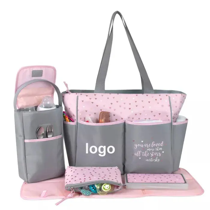 Sac à langer personnalisé rose poche humide fourre-tout écologique sac à langer sac maman Reborn bébé amour poupée couche Caddy sac