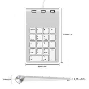 Miniteclado de número de entrada de datos portátil, USB, 23 teclas, teclado numérico - Product Image 6