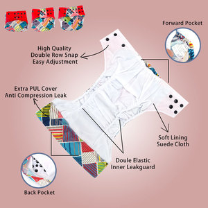 Babyshow <span class=keywords><strong>2025</strong></span> tốt nhất có thể tái sử dụng bé có thể giặt vải tã tã đôi miếng vải hình tam giác với in PE phim phong cách mới cho tốt nhất tã bé - Product Image 3