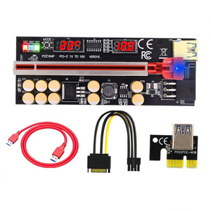 V016 PCIe 1X to 16X Graphics CardUSB3.0 Extension CablePCIe Adapter VER Series with Temperature and Voltage Display - Product Image 1