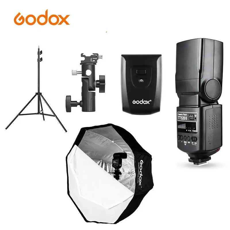 Godox TT520II flash professionale e trigger camera flash light con kit ombrello morbido per fotocamere Canon Nikon Pentax Olympus