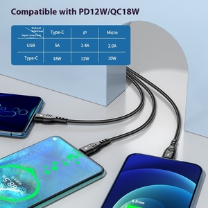 Sınır ötesi yeni PD 5 in 1 süper hızlı şarj hattı için Huawei için Samsung Apple cihazlar için 5A tip-c kulaklık ile TPE ceket - Product Image 2