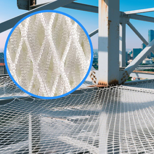 Cross-Border Anti-Fall Construction Safety <strong>Net</strong> <strong>White</strong> Knotless Protective Plastic Flat <strong>Net</strong> with External Frame Cut Size Mist <strong>Net</strong> - Product Image 2