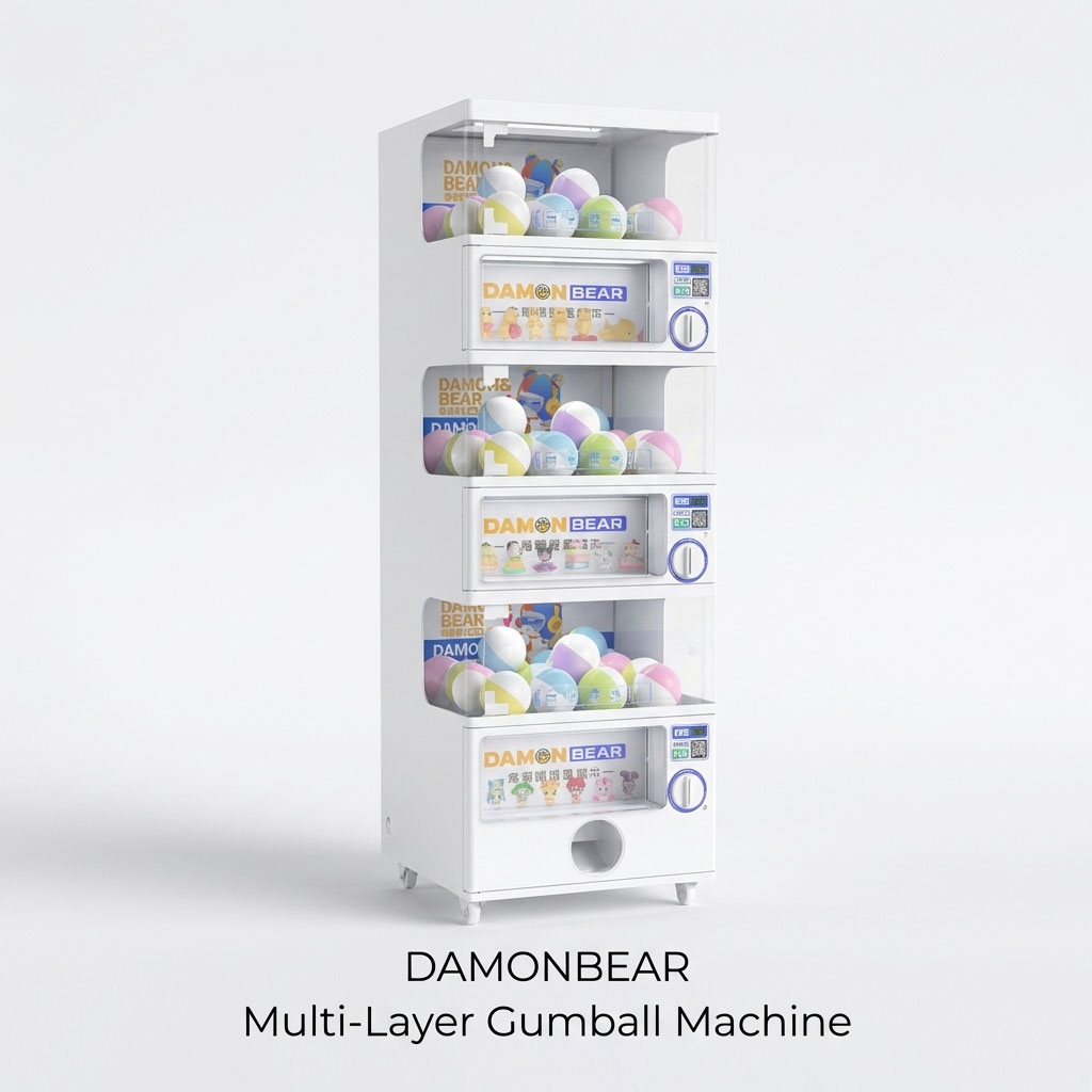 Machine Gachapon à trois couches en forme d'ours mignon (modèle SE)