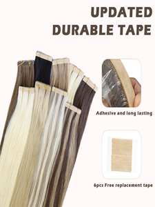 Invisible Tape in Hair <strong>Human</strong> Extension Natural Remy Tape in European 18 to 22 Seamless Skin Weft Real <strong>Human</strong> Hair Extension - Product Image 5