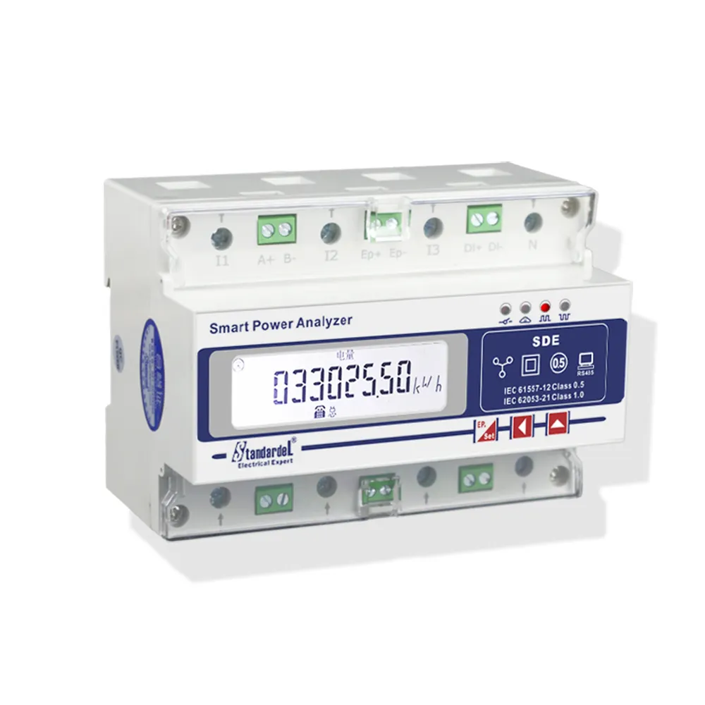 SDE600-5A Hoge Nauwkeurigheid Energie Meter RS485 Ct & Directe Input Drie Fase Drie Draad 3 Fase Slimme Meter