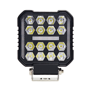 2025新しい4インチLED 4X4スクエアスポットライト16-LEDワークライトブラックカバーLEDスクエアヘッドライトドライビングライト - Product Image 5