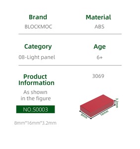 BLOCKMOC 3069 1x2 işık paneli yapı taşları tuğla ile uyumlu pürüzsüz yüzey parçaları çocuk oyuncakları Gif kutusu - Product Image 2