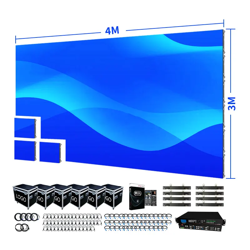 4m X 3m Turnkey Complete System P2 P3 P2.6 P2.9 P3.91 LED Display 500mmx500mm LED Panel Backdrop Indoor Outdoor LED Screen