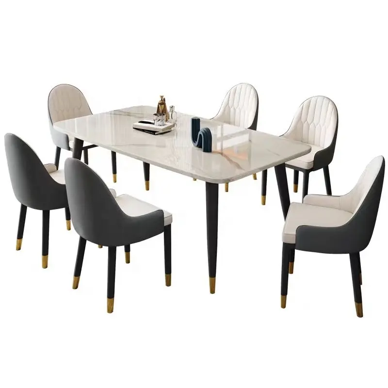 Di alta qualità tipo semplice tavolo da pranzo Design stile moderno mobili in metallo gamba in marmo tavolo da pranzo