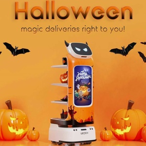 21-inch HD Advertising Display Factory Warehouse Restaurant Delivery <strong>Robot</strong> LIDAR Sensor Fusion Custom Skin <strong>Branding</strong> <strong>Robot</strong> - Product Image 2