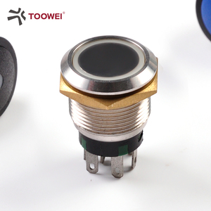 Interruptor de botón iluminado de acero inoxidable de doble Polo de 19mm Toowei - Product Image 3