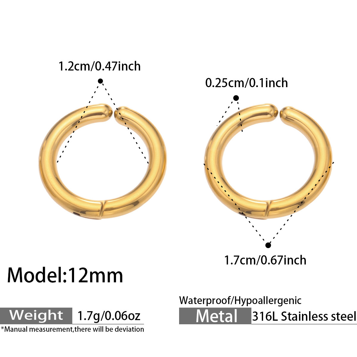 Gold 12mm
