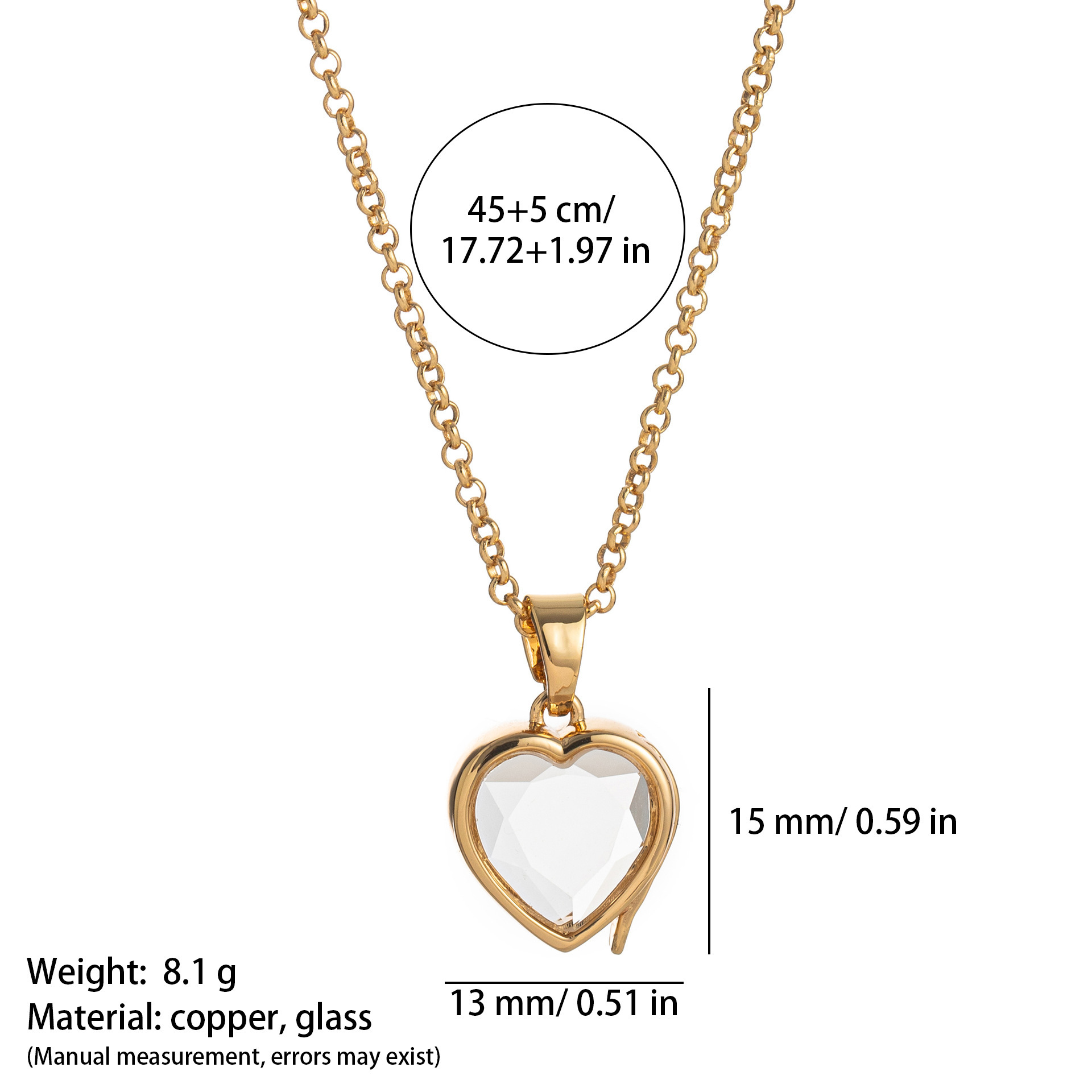 Collana con portafoto in vetro a forma di cuore