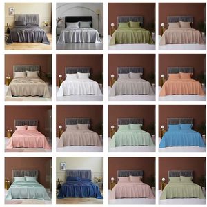 Solid Color Bedding Set 100% Polyester Elastic Fitted <strong>Sheet</strong> Only (Pillowcase Not Included) - Product Image 5