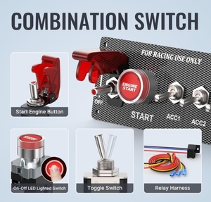 DC 12V 30A Druckknopf Zünd schalter 5 in 1 Rennwagen Zünd schalter Panel Push Start Zünd satz für PKW - Product Image 2