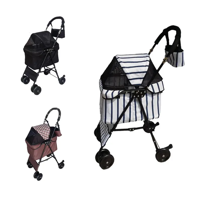 Hot Sale Pet Travel Carrier Faltbarer tragbarer Kinderwagen 4 Räder Kinderwagen